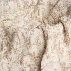 Tessuto in Doppia Garza 100% Cotone 40S con Stampa Floreale a Righe, Ecologico e Morbido per Copertine Neonato - Product Image 5