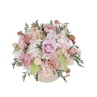 Vases décoratifs OEM en travertin pour la maison, plantes naturelles, bouquet éternel, roses éternelles préservées, fleurs immortelles