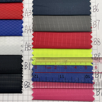 Polyester tissé de haute qualité Oxford 5mm 3mm ripstop 210T PU revêtement durable diamant grille jacquard tissu pour sacs, tissu Oxford
