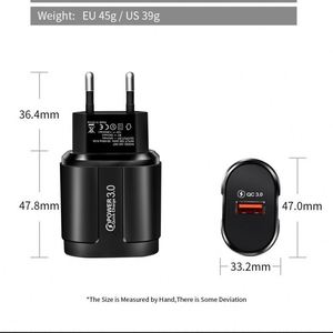 อะแดปเตอร์ชาร์จเร็ว 18W สำหรับเดินทาง ช่องเสียบ USB เดี่ยว รองรับ QC2.0 และ SCP สำหรับโทรศัพท์มือถือ - Product Image 2