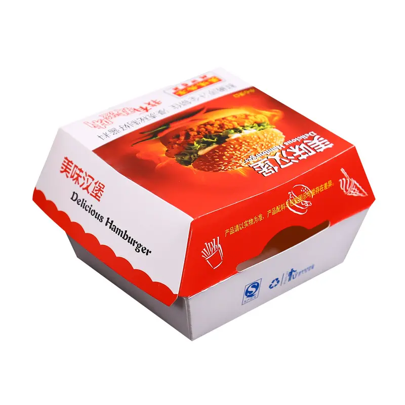 Hot Koop Custom Papier Burger Box Voor Verpakking Burger Met Hoge Kwaliteit Verpakking Voor Burger