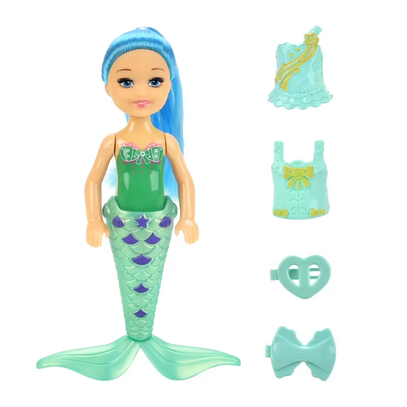 5 Inch Clothes Changing Mermaid Doll Small And Cute Movable Joints Portable Sweet Fashion Girl Gift Dolls Toys For Kids