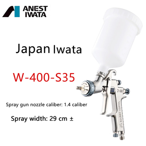<span class=keywords><strong>Pistolet</strong></span> de pulvérisation pneumatique japonais <span class=keywords><strong>Iwata</strong></span> authentique W-400-S35, calibre 1.4, haute atomisation, pour <span class=keywords><strong>peinture</strong></span> de finition, type gravité, pot supérieur - Product Image 1