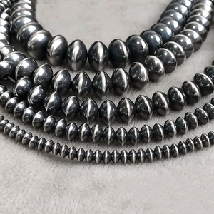 Vintage 925 Sterling <strong>Silver</strong> Navajo Style Saucer Pearl <strong>Beads</strong> for Jewelry Making - Product Image 1