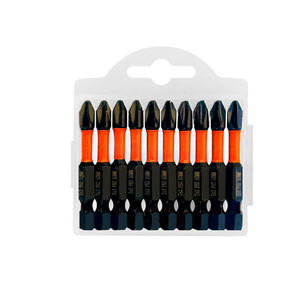 Puntas de destornillador resistentes a impactos, fosfatadas en negro, S2, 10 piezas, PH2, 50 mm, grado profesional para reparaciones generales - Product Image 1