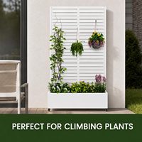 Nouvelle Conception - Jardinière en Métal Blanc - Protection de la Vie Privée - Étanche - Grande Jardinière en Aluminium avec Treillis - Pour Décorations de Noël