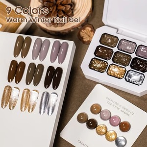 Esmalte de Uñas en Gel de 9 Colores Cálidos para Invierno, Gel Degradado para Pintar y Difuminar, Gel UV Semisólido de Alta Saturación en Lata - Product Image 2
