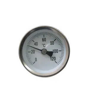 Dial-mini termómetro bimetálico de agua caliente, 50mm, 0-120C