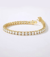 Bracelet tennis classique, bijoux de mode, diamant cultivé en laboratoire, bracelet tennis en or 14K 18K, accessoire pour femmes