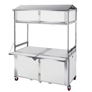 Convertible Hand Trucks Gas Mobile Snack <strong>Cart</strong> Commercial Mobile Stall Grill Plate Warmer <strong>Cart</strong> Outdoor <strong>Rolling</strong> Moving <strong>Food</strong> <strong>Cart</strong> - Product Image 3