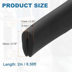 Bande d'étanchéité en caoutchouc EPDM anti-coupure en forme de U |   Protection de bord de porte de voiture et joint d'étanchéité antichoc pour bords métalliques - Product Image 2