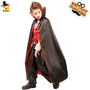 Disfraz de Chico Vampiro para Niños, Disfraz de Halloween, Traje para Representaciones Escénicas, Conjunto de Capa, Chaleco y Pantalones Rojos y Negros - Product Image 3