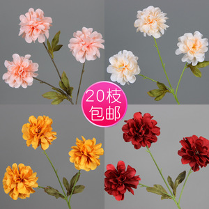 Fleurs artificielles de chrysanthèmes, branche unique en soie, décorations de mariage pour les allées et salles de réception. - Product Image 1