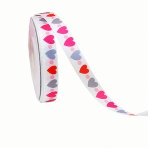 Ruban en polyester à motifs romantiques de luxe, 1 cm, 10 yards, imprimé cœur, pour emballage cadeau de la Saint-Valentin et décoration de cartes - Product Image 2
