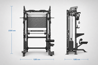 Máquina de entrenamiento funcional selectorizada comercial con media estación de pesas y sistema de cable para entrenamiento de fuerza de cuerpo completo
