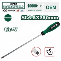 Tournevis plat à fente CR-V SL6.5x250mm à manche long et tête plate, fourni par l'usine pour la vente en gros aux quincailleries