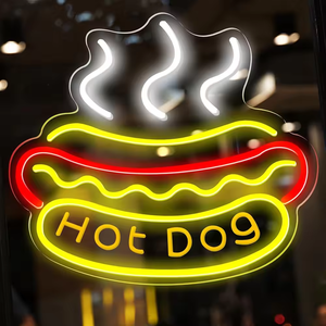 Custom Multi Color Hot Dog LED <b>Neon</b> Light Crystal Body Wall Decor for Home Wedding <b>Bar</b> Restaurant Night <b>Sign</b> - Product Image 6