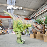 Costume de dinosaure T-Rex vert avec télécommande et structure en acier pour parcs d'aventure intérieurs/extérieurs, centres commerciaux, taille personnalisable