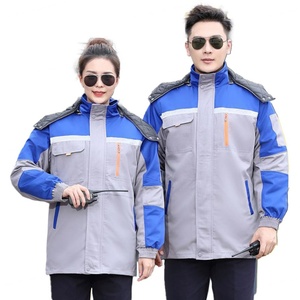 Vêtements de travail d'hiver pour hommes, combinaisons de sécurité avec doublure amovible et réflecteurs, vêtements de travail - Product Image 2