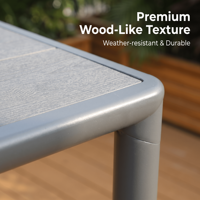 Ensemble de bar extérieur moderne en composite bois-plastique WPC, chaise en alliage d'aluminium antirouille pour jardin, patio, pub, terrasse