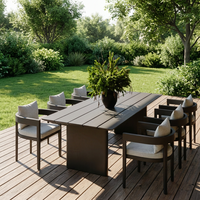 Ensemble de table et chaises de salle à manger d'extérieur, ensemble de salle à manger de patio d'extérieur, ensemble de table et chaises d'extérieur pour restaurants, table d'extérieur moderne