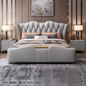 Letto Reale di Vera Qualità e Lusso Leggero per Arredamento Camera da Letto, Struttura in Legno Massello, Letto Matrimoniale con Contenitore - Product Image 2