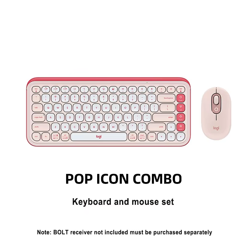Pink keyboard and mouse set