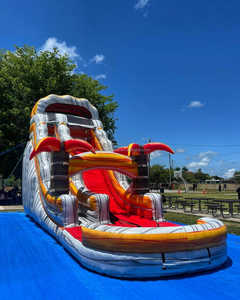 Gli ostacoli da scivolo gonfiabile in PVC Unisex commerciali di grandi dimensioni includono accessori per riparazione soffiatore incorporato per parco divertimenti - Product Image 1