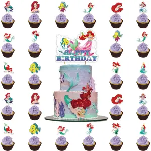 Decorazione torta sirena principessa inserto cartone animato inserto bandiera torta Topper in vendita