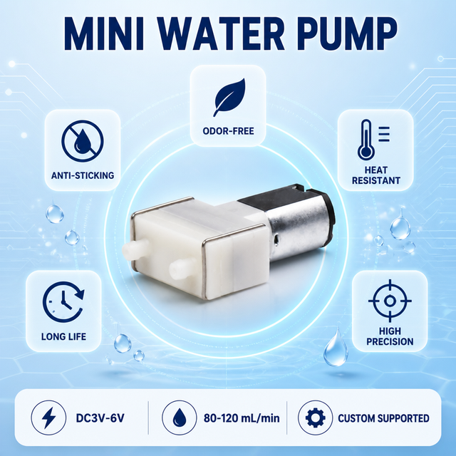 Micro Diaphragm Liquid Pump DC3V-12V Heat Resistant Ultra-stable Performance OEM for Window Washer Micro Diaphragm Water Pump