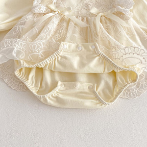 Abbigliamento per Neonati Primavera e Autunno Body per Bambina Vestito Principessa in Pizzo Tutina a Maniche Lunghe per Bambina - Product Image 5