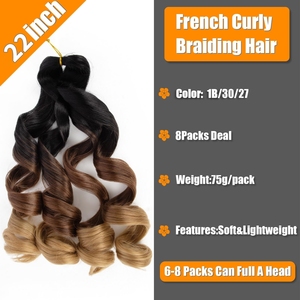 Pháp xoăn bện phần mở rộng tóc pre-kéo dài pháp lọn tóc lỏng lượn sóng Crochet Bím Tóc đẹp lượn sóng phong cách - Product Image 2