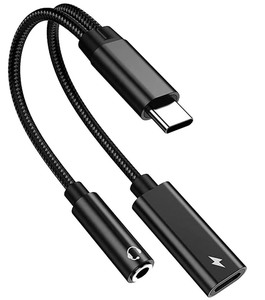 สายอะแดปเตอร์ 2-in-1 แบบ USB-C ตัวเมีย พร้อมช่องเสียบหูฟัง 3.5 มม. สำหรับเชื่อมต่อไมโครโฟนกับโทรศัพท์ - Product Image 1