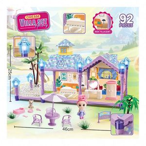Casa de Muñecas Grande para Niñas, Villa de Juguete con Balcón, Piscina, Tobogán, Ascensor, Muebles, Juego de Imitación, Regalo - Product Image 5