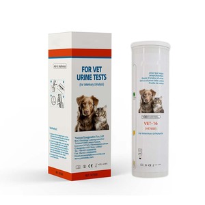 Bandelettes de test <span class=keywords><strong>urinaire</strong></span> vétérinaire 14-en-1 personnalisées pour animaux de compagnie (PH, leucocytes, protéines sanguines) VET-16 pour chats et chiens - Vente en gros fabricant - Product Image 2