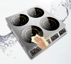 Placa de Inducción Comercial de Acero Inoxidable de 2000W y 4 Quemadores de Doble Fila, 220V, <span class=keywords><strong>para</strong></span> Restaurante, con Pantalla Digital Táctil - Product Image 5