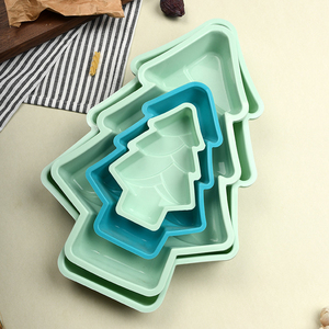 Árboles de Navidad 3D moldes de pastel de silicona 4 tamaños molde de pastel novedad latas de pastel DIY molde para hornear para cumpleaños boda Navidad - Product Image 1