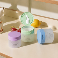 Pot cosmétique vide en plastique PP de 250 g, personnalisable OEM, avec applicateur cuillère, pour masque facial, crème et gommage corporel
