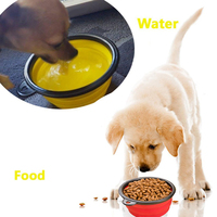 Bol à eau pliable pour animaux de compagnie, personnalisable avec logo, en silicone et plastique, best-seller 2023, bol de voyage pliable pour chien