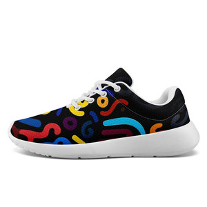 Chaussures de sport personnalisées pour hommes les mieux notées, respirantes, avec motif doodle coloré, chaussures décontractées en toile pour femmes - FN026-26020260625 - Product Image 2