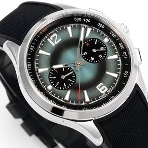 Reloj Clásico Elite de 42 mm con Caja de Acero Inoxidable, Cronógrafo Automático, Taquímetro, Cristal de Zafiro, Esfera Gris, Correa de Goma, Nuevo para Hombre - Product Image 1