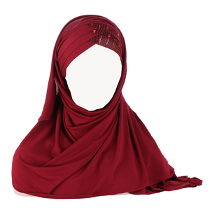 Nuevo Estilo, Hiyab Musulmán Listo para Usar, Pañuelo Instantáneo de Jersey, Chal Ligero 2026, Logotipo Personalizado, Marca Privada, Cantidad al por Mayor - Product Image 1