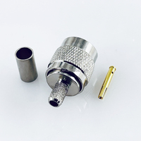 RP TNC RF Conector Coaxial Crimp Macho para RG58 RG223 LMR195 LMR200 Cable