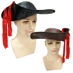 Accessoires de fête et de bal de promo : Chapeau triangulaire en cuir de marin Jack Sparrow, bijou de tête de pirate, thème Pirates des Caraïbes - Product Image 1