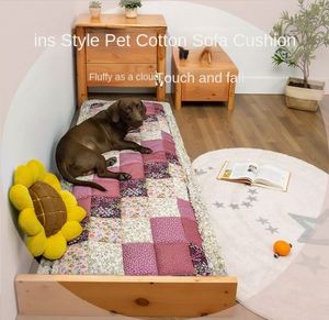 Korean Style Solid Color Quilted Thickened Fabric Extra Large Office & Pet Use Non-slip Machine Washable Cloth <b>Sofa</b> Cushion - Product Image 6