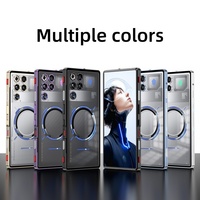 Coque de protection magnétique élastique en métal avec pare-chocs pour ZTE nubia RedMagic 11 11S Pro + Air Clear Frosted PC Lens Protector Back Cover