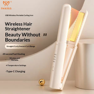Plancha y Rizador de Pelo Inalámbrico de Cerámica PAKISS, Herramienta de Peinado Portátil USB-C para Uso Doméstico y Hotelero - Product Image 3