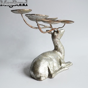 Resistente in ghisa cervo animale in metallo portacandele per natale e pasqua Tealight e pilastro candela per decorazioni per la casa - Product Image 5