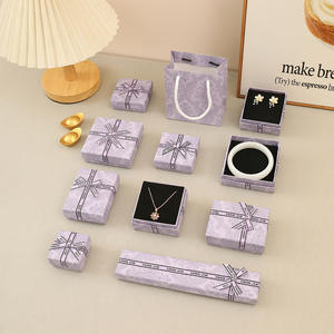 Kingsmart/OEM Patterned purple Bow Jewellery <strong>Box</strong>, Top-and-bottom Lid Jewellery <strong>Box</strong>, Necklace <strong>Box</strong>, Bracelet <strong>Box</strong> Earring <strong>Box</strong> - Product Image 3