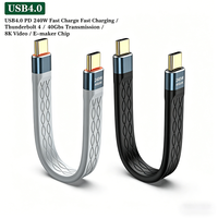 Kabel USB4 Tipe-C 240W PD Pengisian Cepat Transfer Data 40Gbps Video 8K Kabel Nilon Terjalin Chip E-Marker